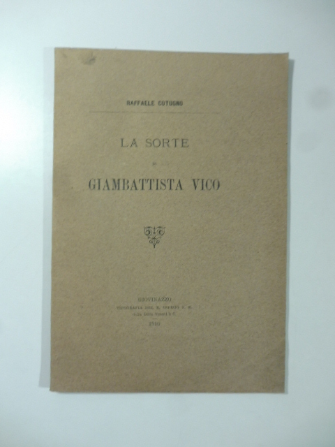 La sorte di Giambattista Vico